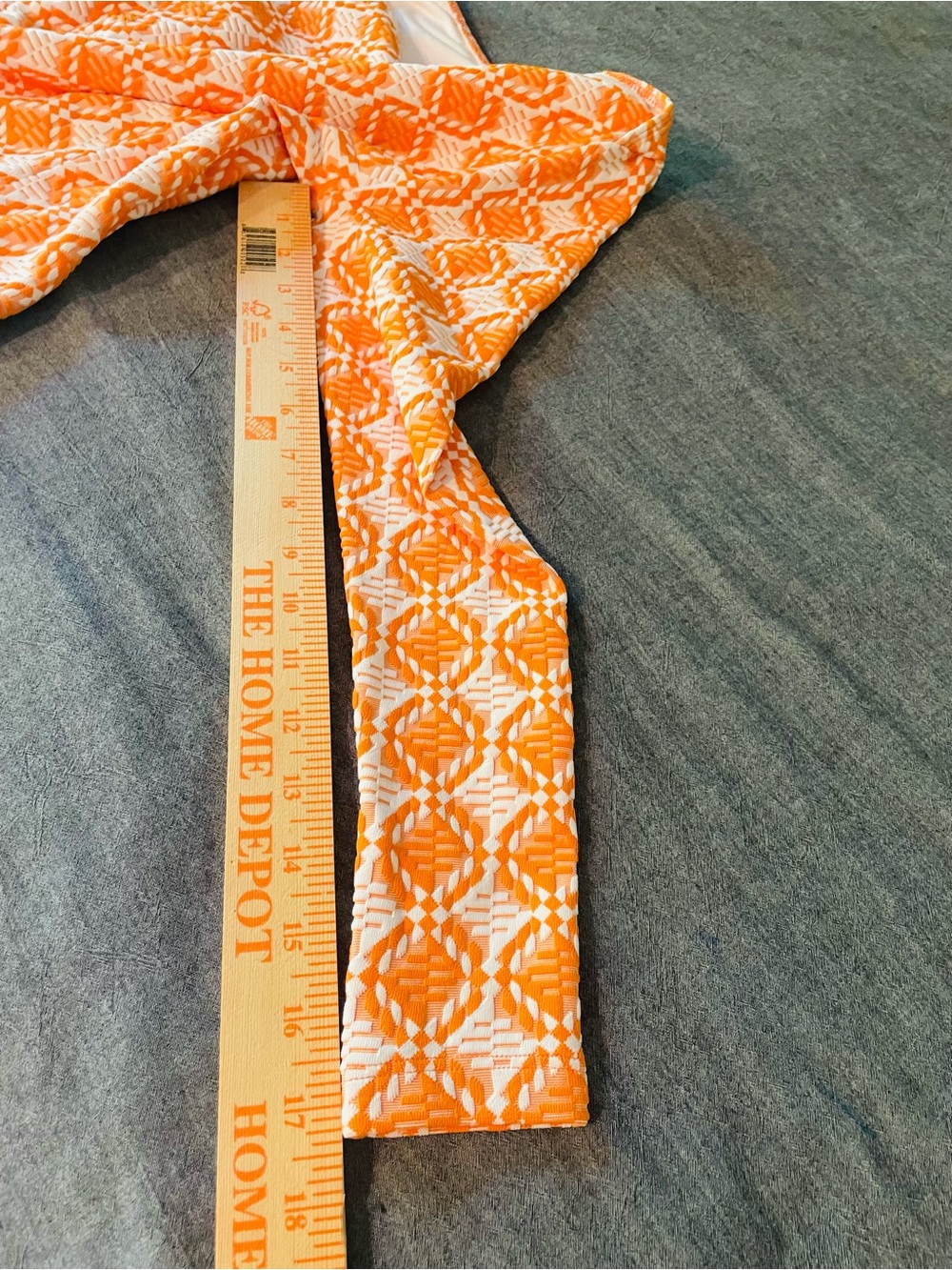 Seea Orange & White Geometric Textured Scoop Neck One-Piece Surf Suit S - Picture 7 of 9